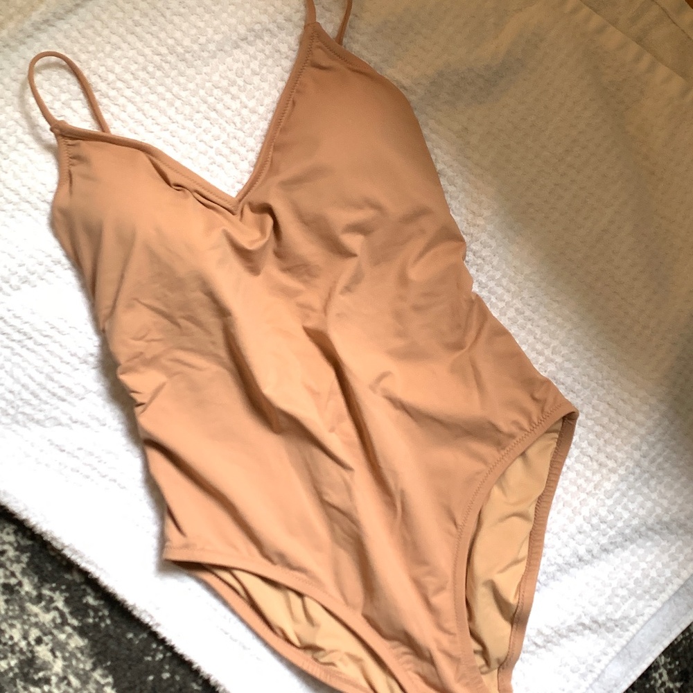 EUC JCrew Full Coverage V-Neck Slim Strap One Pc sz8